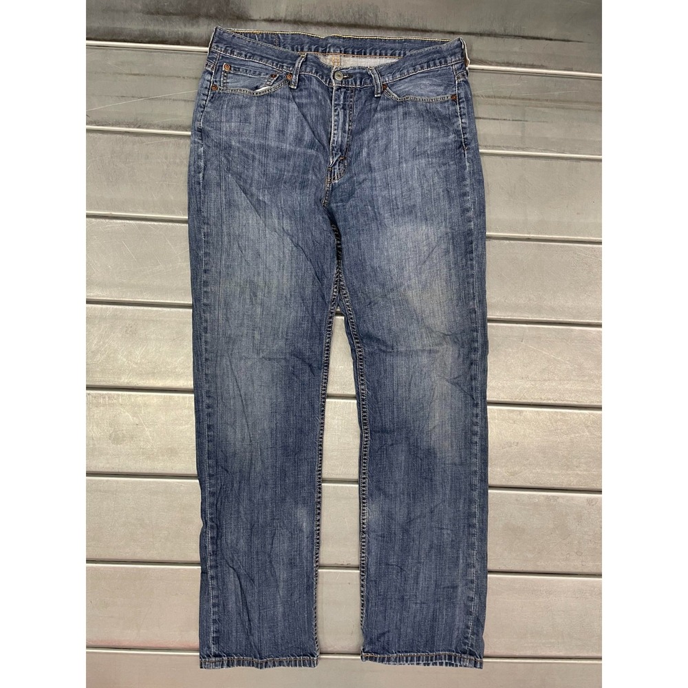 Levis 514 Jeans Mens 36X33‎ Blue Medium Wash Denim Straight Leg 100% Cotton